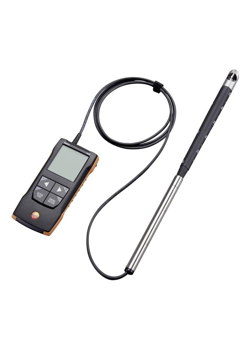 Testo 416 Digital Vane Anemometer Kit (0563 0416) – 16mm Telescopic Flow Meter with Transport Bag & Calibration Protocol - Image 1