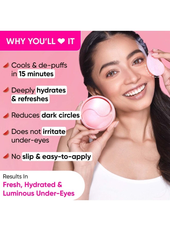 Dot & Key Watermelon Cooling Hydrogel Under Eye Patches for Dark Circles & Puffiness Reduction | With Hyaluronic & Niacinamide | Eye Patches | Instantly Hydrates, Cools & De-Puffs | 60 Patches - Image 5