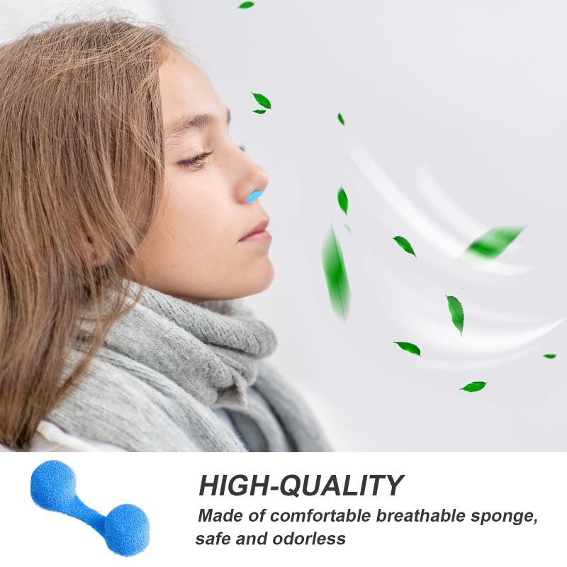 Tondiamo 100 Pieces Nose Plug Filter Disposable Nose Filter Sponge for Women Men Sunless Spray Tanning Outdoor Dust Construction Areas(Blue) - Image 3