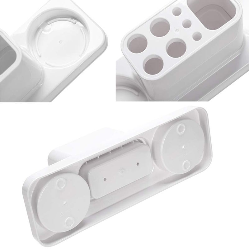 Aebeky Bathroom Toothbrush Holder Stand Organizer with Rinsing Cups(2 Cups) - Image 4