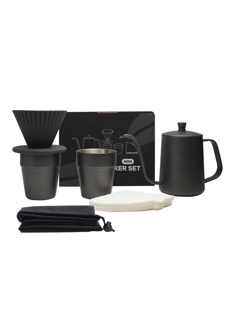 SYOSI Pour Over Coffee Maker Set, All in One Pour Over Coffee Kit, Includes Gooseneck Kettle, Silicone Dripper, Paper Filter, Coffee Cups, Coffee Accessories Tools, for Coffee Lovers Birthday Gift  - Image 1