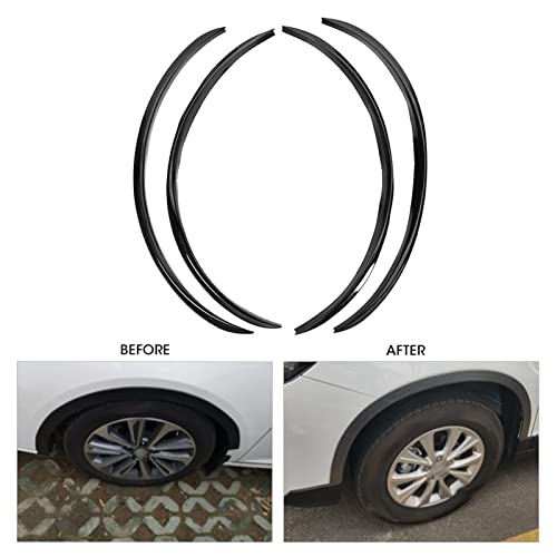 EVGATSAUTO Wheel Eyebrow Trim, 4pcs Arch Wheel Mud Guards Eyebrow Lip Trim Anti-Scratch Body Protector Flares Universal 72cm/28.4in(Black) - Image 4