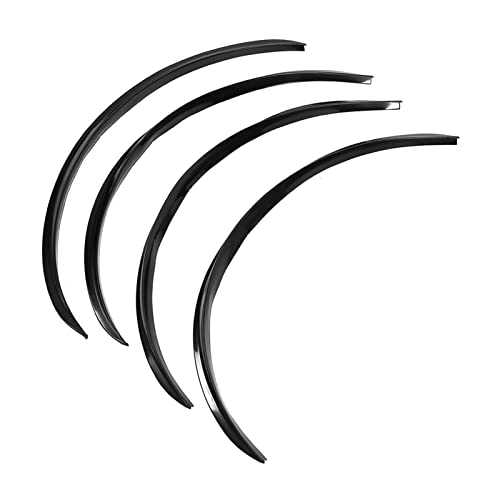 EVGATSAUTO Wheel Eyebrow Trim, 4pcs Arch Wheel Mud Guards Eyebrow Lip Trim Anti-Scratch Body Protector Flares Universal 72cm/28.4in(Black) - Image 2