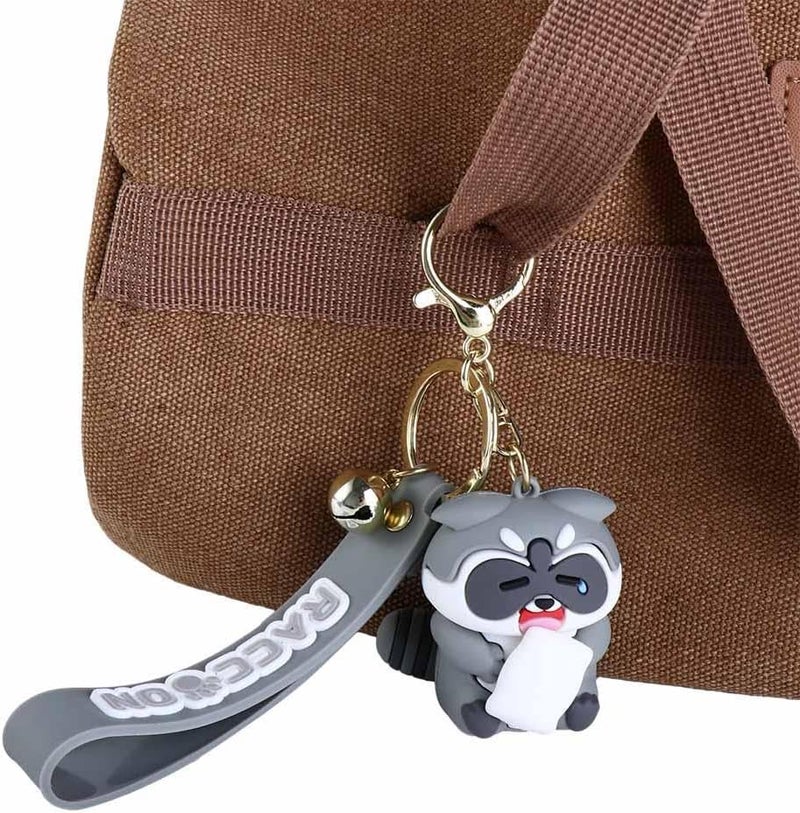 1-piece package, bag pendant, daily series keychain of cute little raccoon. - Image 3