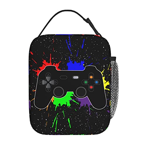 Funacola Game Gamer Lunch Bag For Boys Girls Kids Cool Reusable Lunch Box Joystick Splash Insulated Meal Bags Portable Lunch Tote For School Men Work Travel Picnic - Image 3