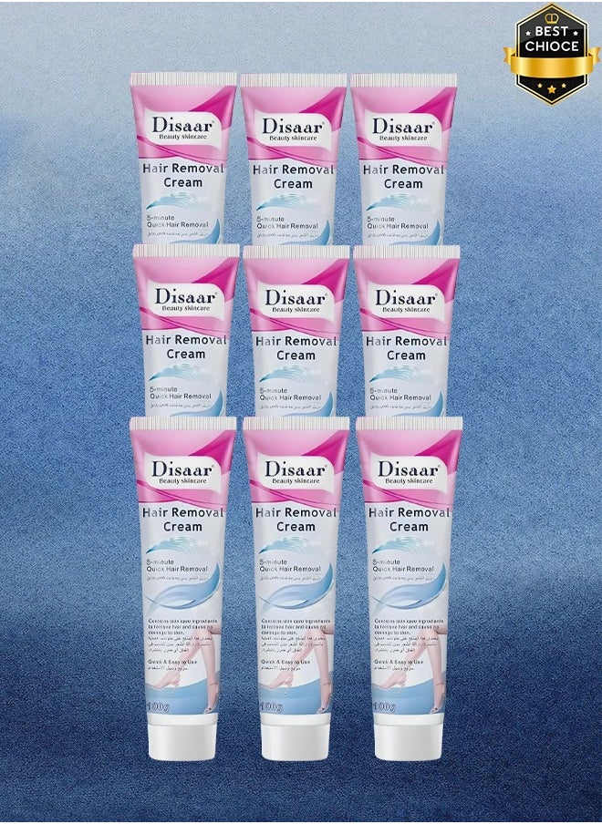 Disaar - 9 Pieces Skin Care 5 Minutes Super Fast Hair Removal Cream 100 Grams - Image 1