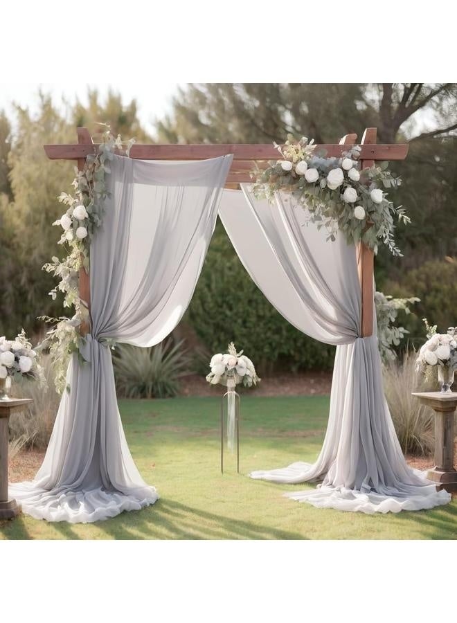 Chiffon Fabric | Decoration, Drapery Fabric | Wedding, Gender Reveal, Baby Shower, Birthday | for Arbor, Arch, Canopy, Table and Chair Decoration (Light Grey,)  - Image 4