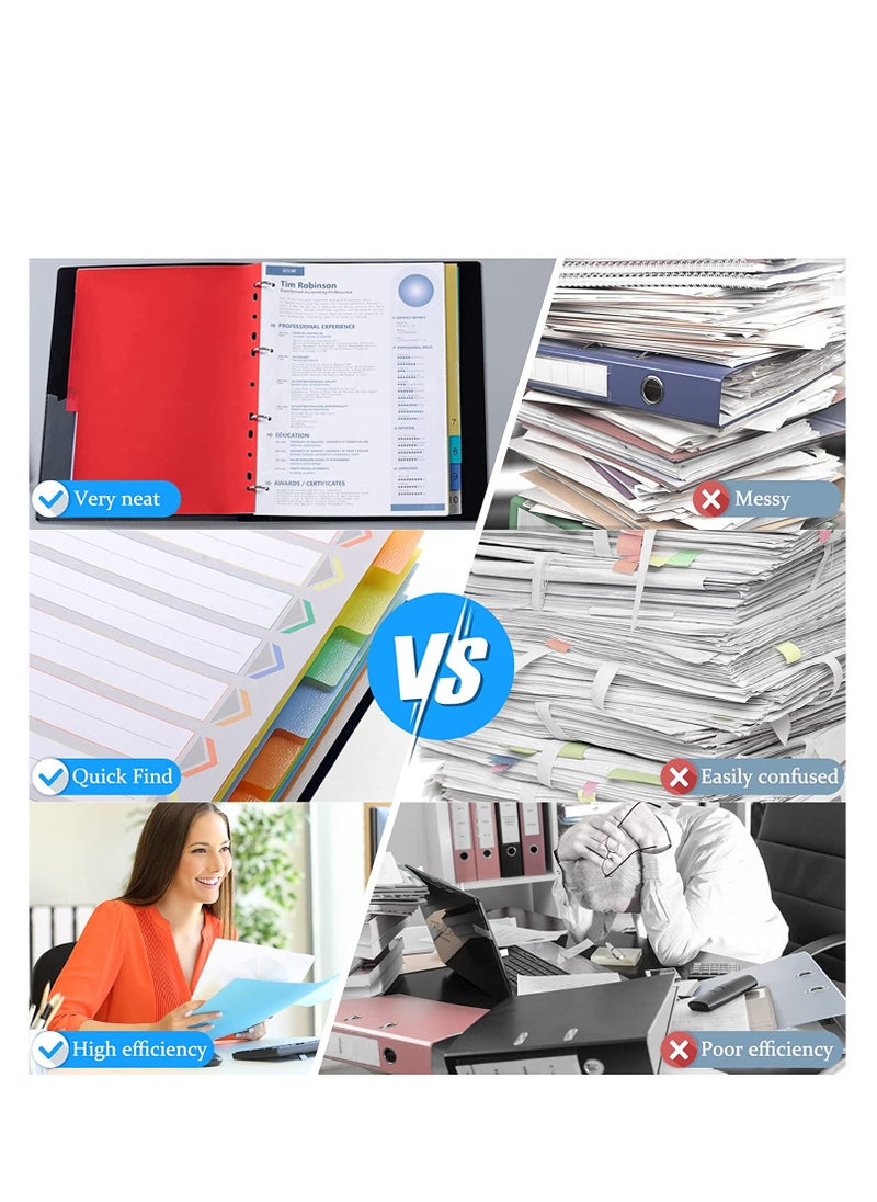 SYOSI - 3 Pack File Dividers, Binder Dividers with Tabs A4 Size 10 Tab Dividers for 3 Ring Binder 11 Pre-Punched Holes, A4+ File Dividers for Office Home School - Image 1