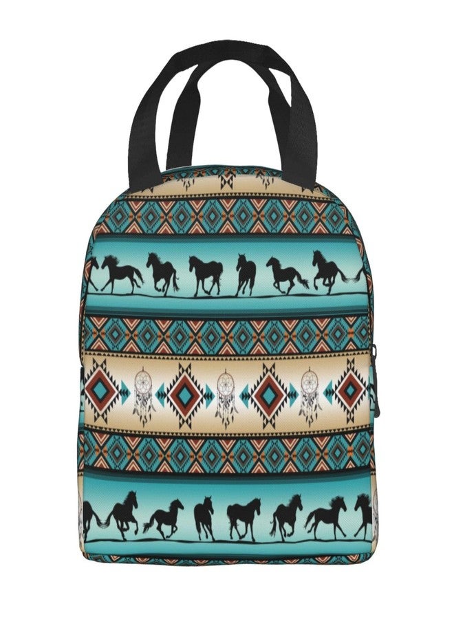 Giwawa Navajo Horse Lunch Box for Girls Boys Western Lunch Bag Women Aztec Lunch Box Back to School Thermal Meal Tote Kit for Picnic Beach Office Work - Image 2