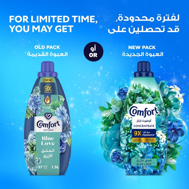كومفورت منعم الأقمشة المركز، بلو لوف، مع تقنية برو-فريش لعطر أقوى حتى 9 مرات، 1 لتر × 2 - Image 2