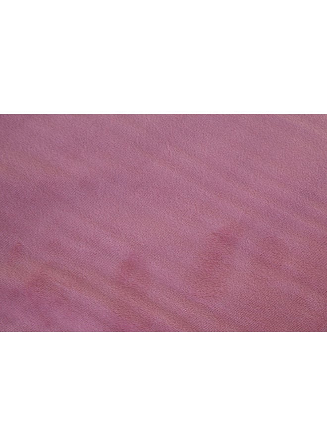 Mintra Blanket Double Sided Sherpa & Strip Super Soft Flannel  Dusty Rose 220x240 - Image 2