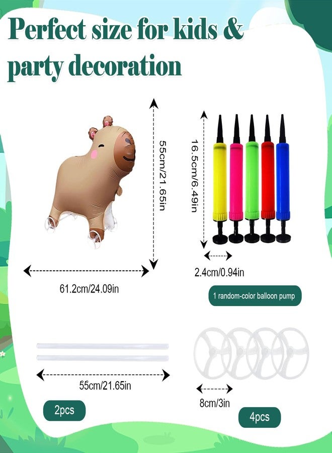 CIYOJA Capybara Pirthday Decorations Walking Balloon with Wheels - Self-Standing Animal Balloon for Kids, Capybaras Party Decorations for Birthday Theme Supplies - Image 2