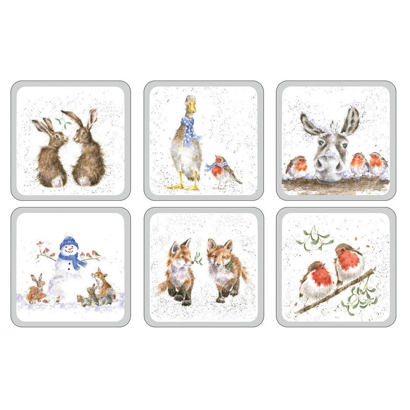 Wrendale Designs  Square Christmas Coasters