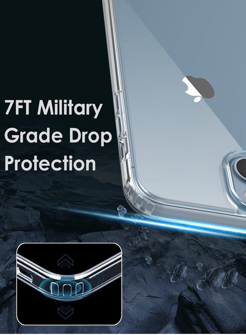 كازيوني حافظة iPhone 15 Plus متينة من مادة TPU والأكريليك الشفاف لتوفير أقصى قدر من الحماية والأناقة، تصميم نحيف وخفيف الوزن، شحن لاسلكي متوافق مع فتحات دقيقة، هجين شفاف - Image 3