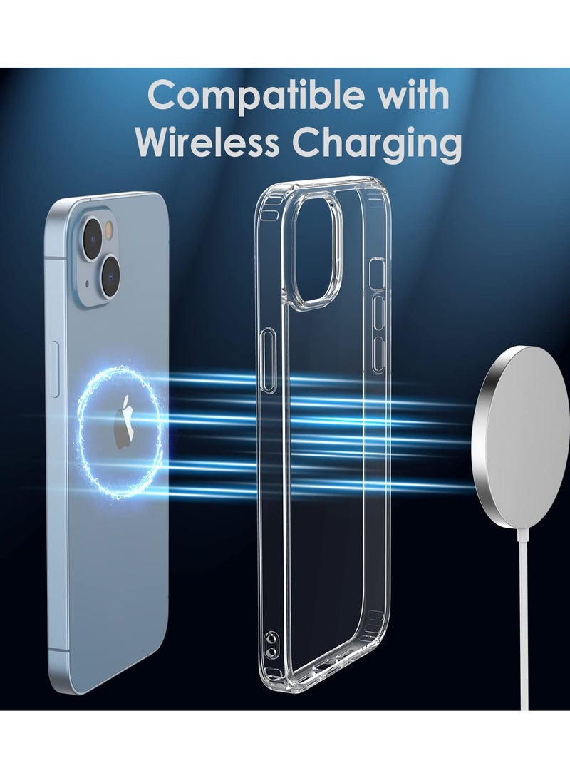 كازيوني حافظة iPhone 15 Plus متينة من مادة TPU والأكريليك الشفاف لتوفير أقصى قدر من الحماية والأناقة، تصميم نحيف وخفيف الوزن، شحن لاسلكي متوافق مع فتحات دقيقة، هجين شفاف - Image 5