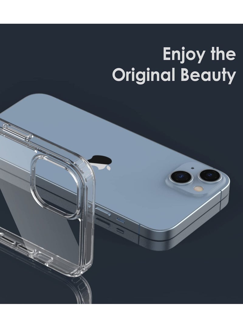 كازيوني حافظة iPhone 15 Plus متينة من مادة TPU والأكريليك الشفاف لتوفير أقصى قدر من الحماية والأناقة، تصميم نحيف وخفيف الوزن، شحن لاسلكي متوافق مع فتحات دقيقة، هجين شفاف - Image 2