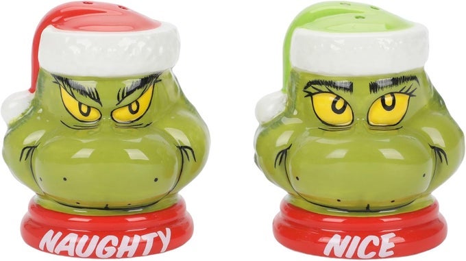DR SEUSS THE GRINCH NAUGHTY OR NICE SALT AND PEPPER SHAKER SETMULTICOLOR