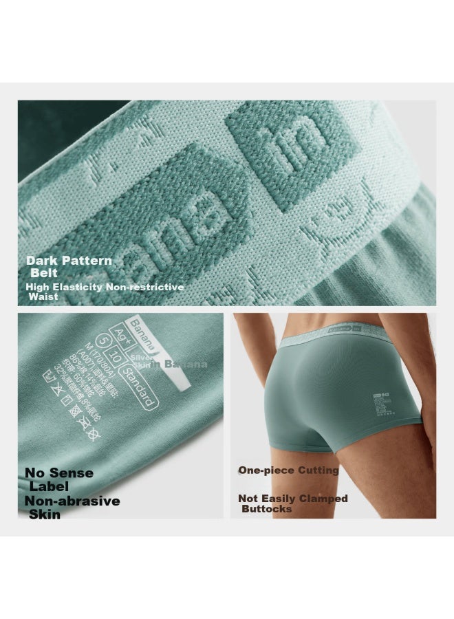 Bananain Silver Skin 510s Men's Underwear, 60-count Long-staple Cotton, Summer Sports Breathable, 10a Antibacterial Boxer Briefs, 3-pack - Image 4