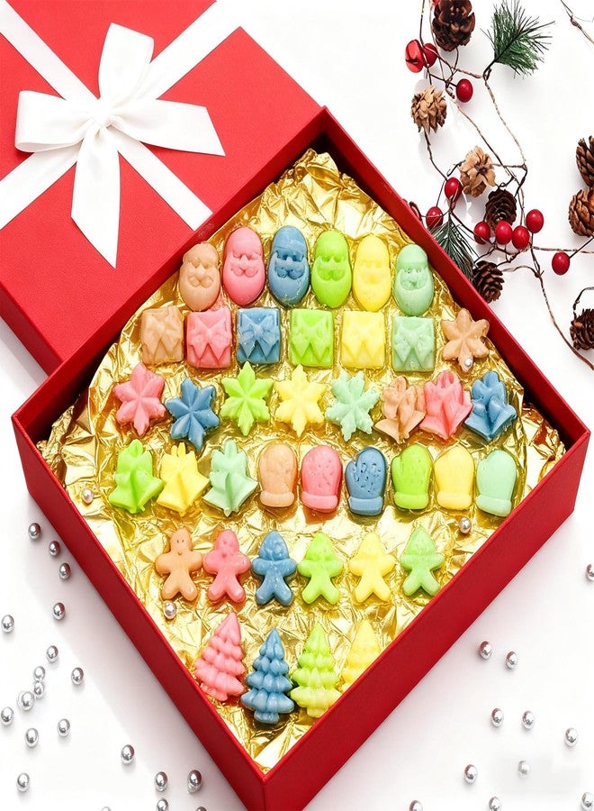 Vrthske 2PCS ChristmasTheme Silicone Molds with Snowflake Gingerbread Santa Claus Gloves Jingle Bells Gift Boxs for Chocolate, Candy, Jelly, Cookie, Cake and Cupcake Decoration (Pink) - Image 4