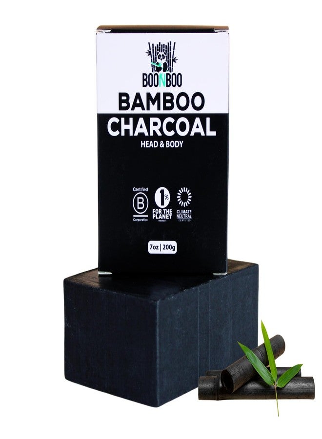 BOONBOO Bamboo Charcoal Body Soap | 7oz / 200g | African Black Bar - Image 1