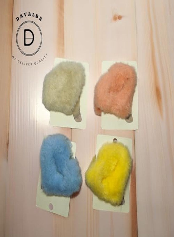 DAVALBA Multicolor Heart Shape Fur Clutcher/clips/claws - Stylish and Versatile Accessories for Girls and Women (Pack of 4) - Image 3