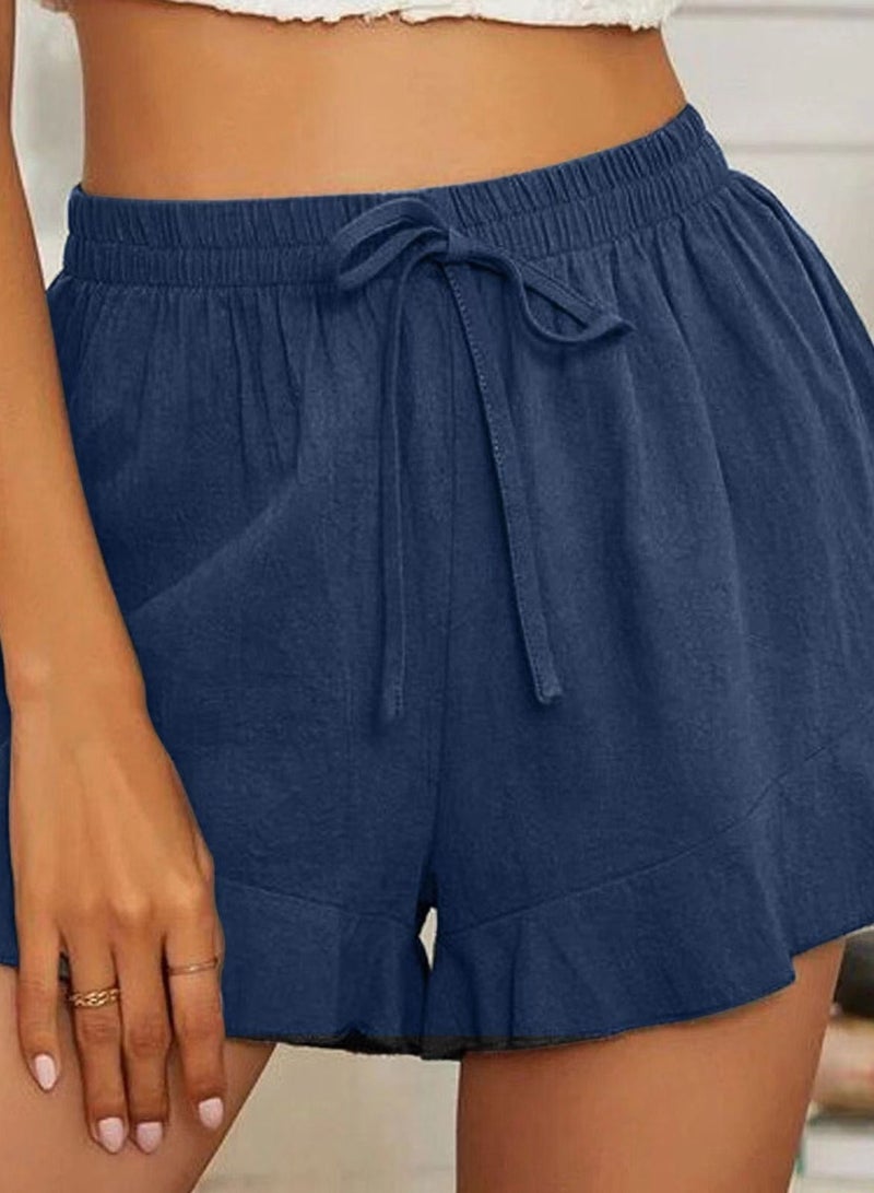 Loquat Women's New Loose Casual Elastic Waist Short Pants 