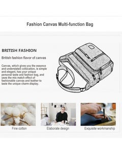 PuAnti Canvas Shoulder Bag Crossbody Bag OutDoor Leisure Travel Backpack Black  - Image 3