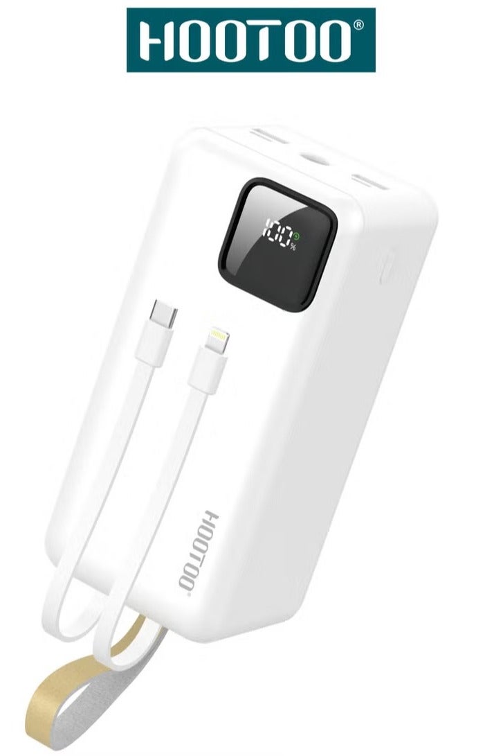 HooToo 50000mAh Portable Power Bank – 22.5W Fast Charging Battery Pack with Built-in USB-C & Lightning Cables, Digital Display, LED Flashlight & Carrying Strap – Universal Compatibility,  - Image 1