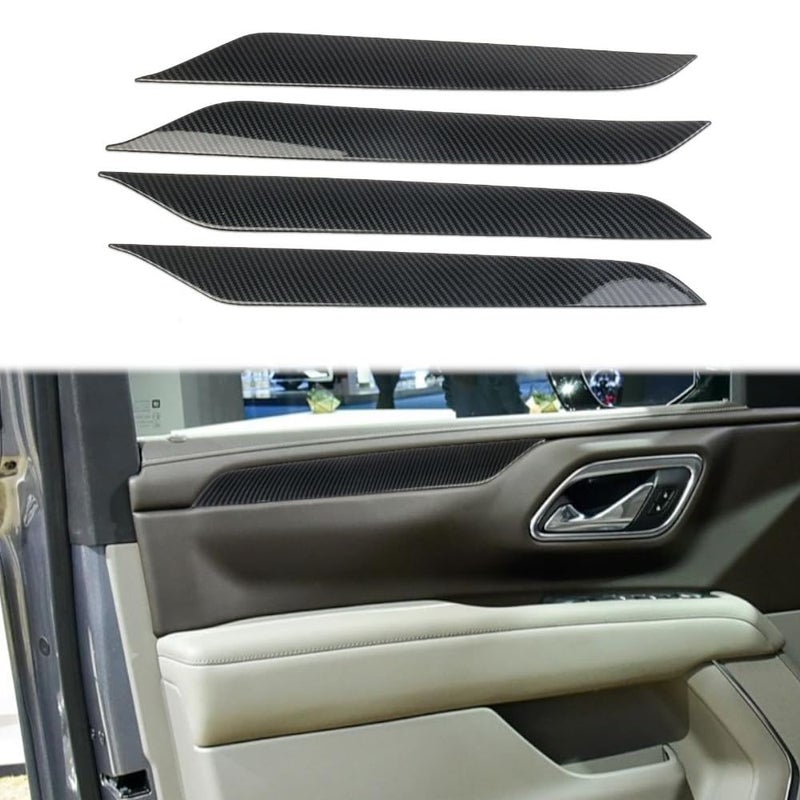 Fewshaw Carbon Fiber Door Panel Trim Cover For 20212024 Chevy Tahoe Suburban