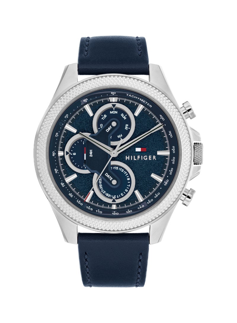 TOMMY HILFIGER ROUND ANALOG MEN'S NAVY CASE WATCH - 1792165 - Image 2