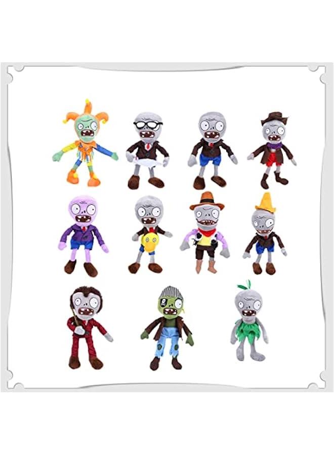 PVZ Zombie Plush Toy Set - 11pcs, Includes Stickers - Image 2