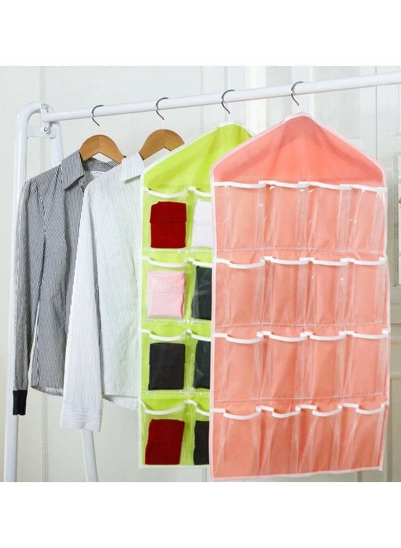 DubaiGallery Polymer Washable 16 Grids Pouch Clothes Sock Underwear Bra Hanging Storage Bag Organizer  - Image 3