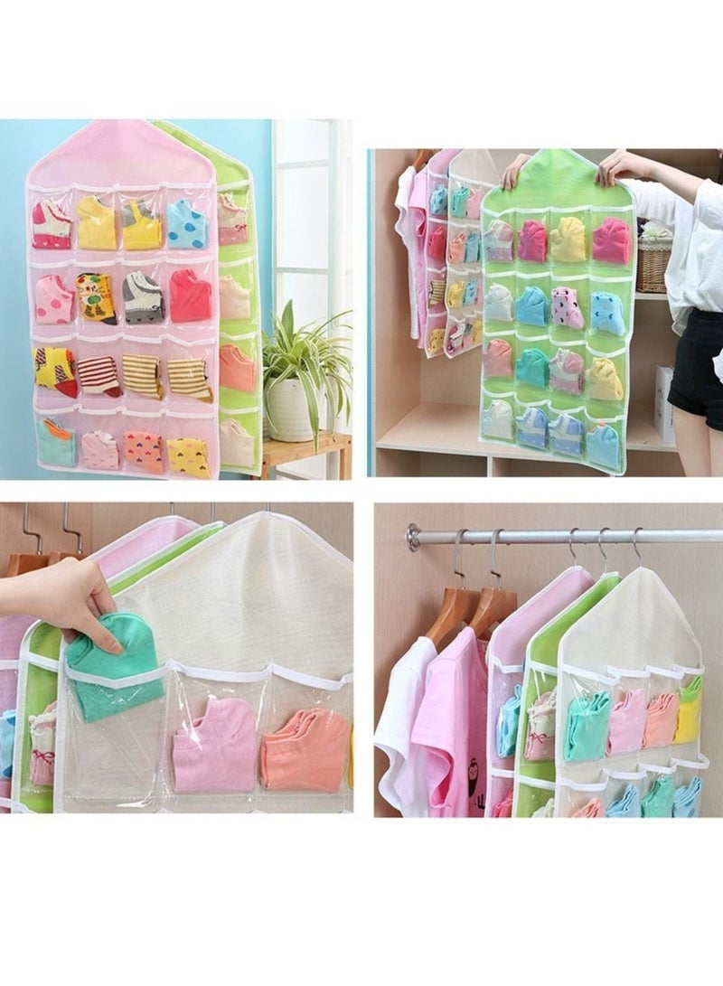 DubaiGallery Polymer Washable 16 Grids Pouch Clothes Sock Underwear Bra Hanging Storage Bag Organizer  - Image 4