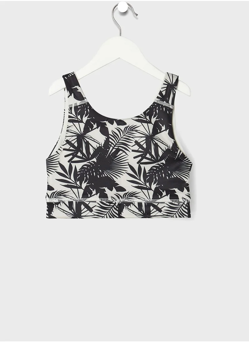 MANGO Youth Palm Tree Crop Top