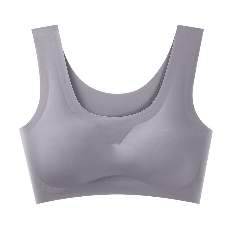 Seamless Ice Silk Sports Bra Yoga Crop Tank Skin color  - Image 4