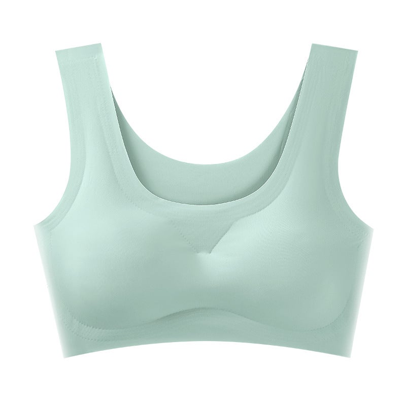 Seamless Ice Silk Sports Bra Yoga Crop Tank Skin color  - Image 3