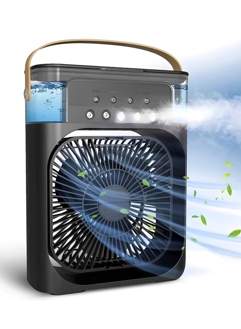 كيلا مروحة تبريد صغيرة، مكيف هواء محمول، مرطب هواء، مبرد هواء شخصي مع توقيت 1/2/3 ساعات، إضاءة LED 7 ألوان، 3 سرعات للرياح و3 أوضاع رش، للاستخدام في المكتب والمنزل والسفر - Image 1
