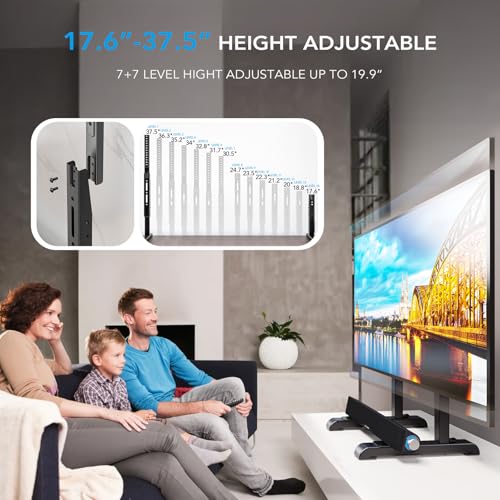 AX WABER Table Top TV Stand with Height Adjustable TV Legs Replacement for Most 37-86 Inch Flat Curved TVs,Steel TV Base Feet Holds up to 150 lbs with Cable Management, Max VESA 800x600mm Black - Image 2