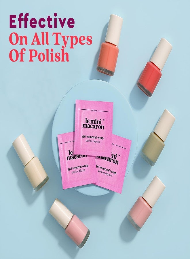 Le Mini Macaron Gel Nail Polish Remover Wraps | Easy, At-Home Soak Off Pads, Gel Polish Remover for Nails | Shellac Removal | Vegan, Cruelty-Free, 9-Free Formula - 100 Wraps - Image 5