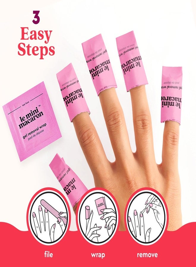Le Mini Macaron Gel Nail Polish Remover Wraps | Easy, At-Home Soak Off Pads, Gel Polish Remover for Nails | Shellac Removal | Vegan, Cruelty-Free, 9-Free Formula - 100 Wraps - Image 4