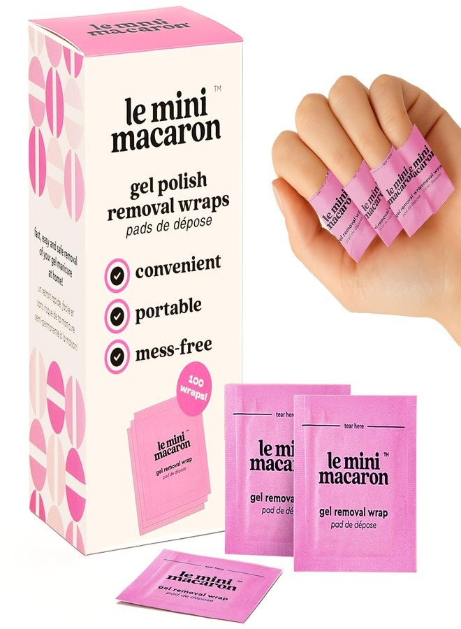 Le Mini Macaron Gel Nail Polish Remover Wraps | Easy, At-Home Soak Off Pads, Gel Polish Remover for Nails | Shellac Removal | Vegan, Cruelty-Free, 9-Free Formula - 100 Wraps - Image 1
