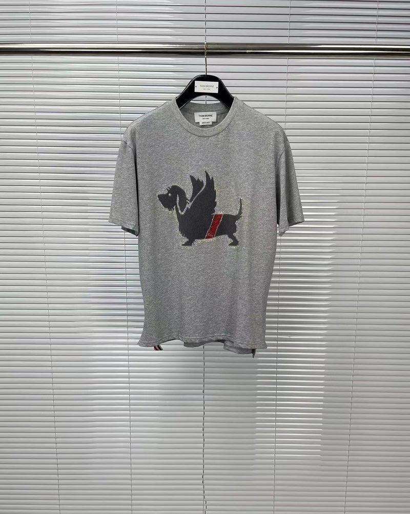 Factory Direct sales TB Tom summer new preppy style rhinestone dog stitching short sleeve t-shirt women's casual comfortable - Image 1