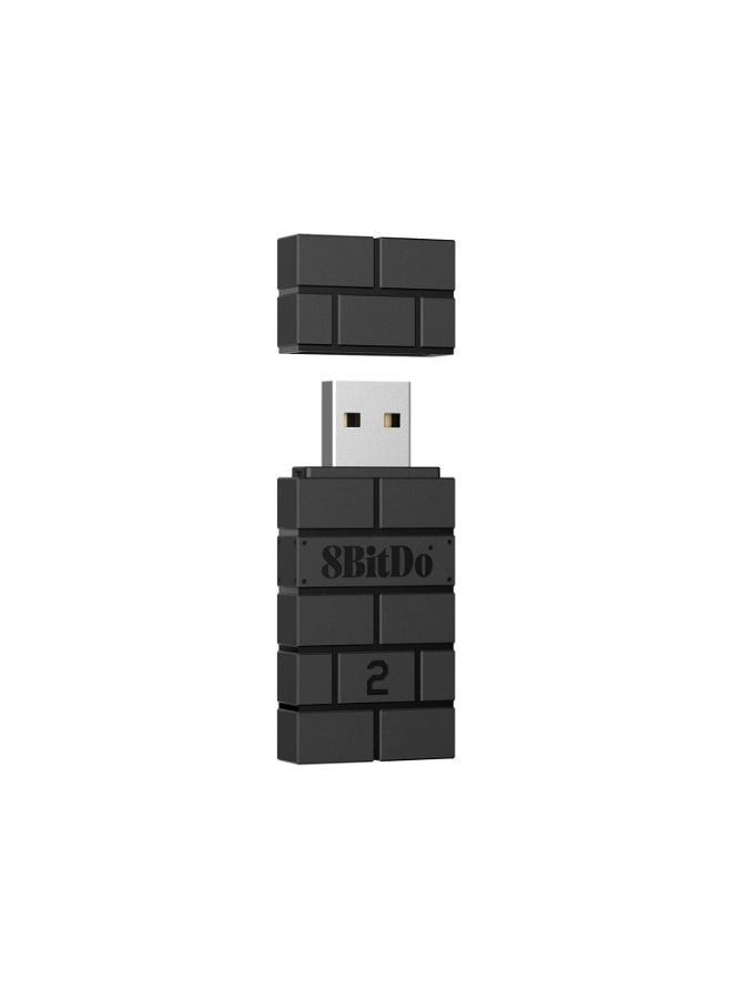 8بت دو محول USB لاسلكي 8BitDo 2 لجهاز Switch/Switch 2، وأجهزة الكمبيوتر التي تعمل بنظام Windows، وأجهزة Mac، وRaspberry Pi، متوافق مع وحدة تحكم Xbox Series X وS، ووحدة تحكم Xbox One Bluetooth، وSwitch Pro، ووحدة تحكم PS5 (أسود) - Image 1