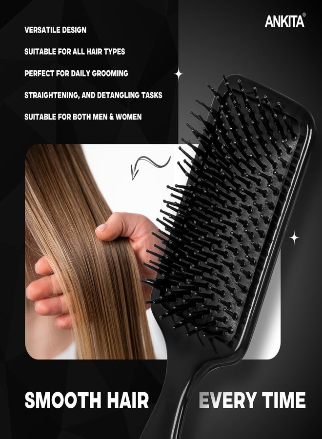 Ankita Flat Hair Brush|Paddle Hair Brush with Strong and Flexible soft Bristles|For Grooming, Straightening, Smoothing, Detangling Hair, Ideal for Men & Women (144 B) - Image 5