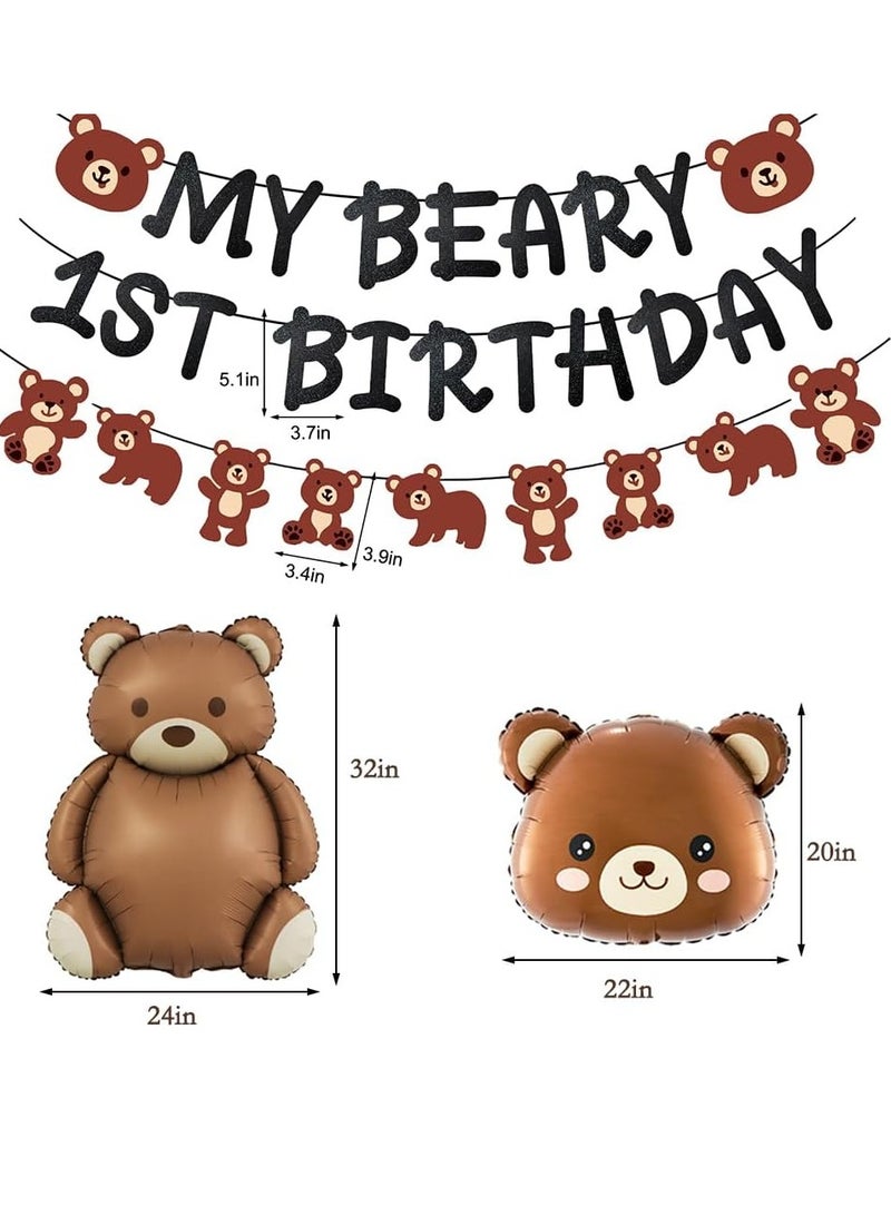 دبّ عيد ميلاد زخرفة فتى , دب عيد ميلاد زخرفة فتى بنت , دب بالون 129 بنيّ اللون الأزرق & دب احباط غابة حيوان بالون , دب موضوع عيد ميلاد طفل وابل حزب إمداد تموين - Image 4