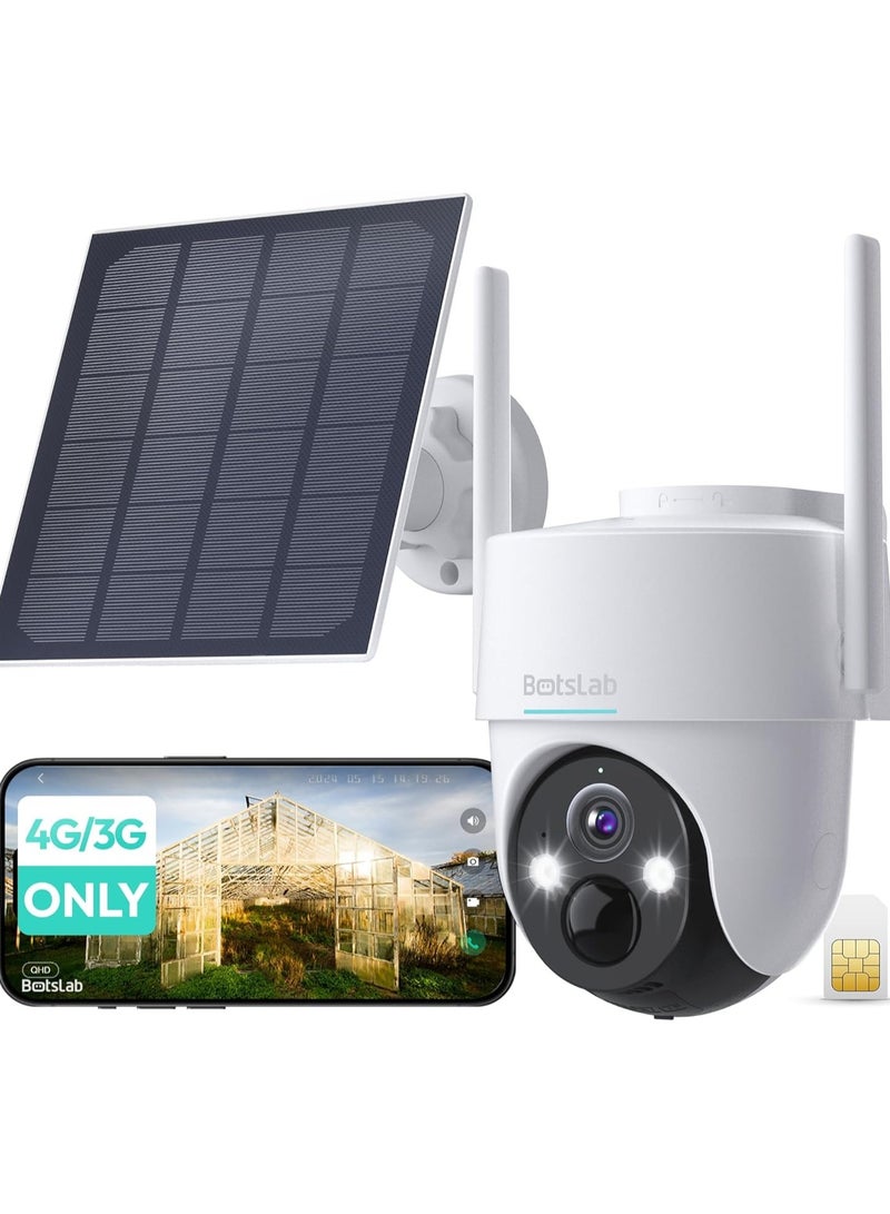 Botslab BOTSLAB Outdoor Security Camera Wireless  W314, 2K 3MP Pan Tilt Camera with Solar Power, Color Night Vision, Human Detection, 4G SIM, Compatible with Alexa  - Image 1