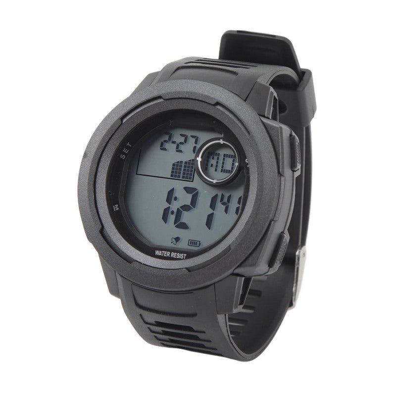 SYNOKE Men Digital Sports Watch: Grey ABS Plastic Case Rubber Strap - 50M Waterproof Shock Resistant Large Luminous Display Alarm Watch for Outdoor Indoor Sports Running Climbing Swimming Fishing Gym - Image 2