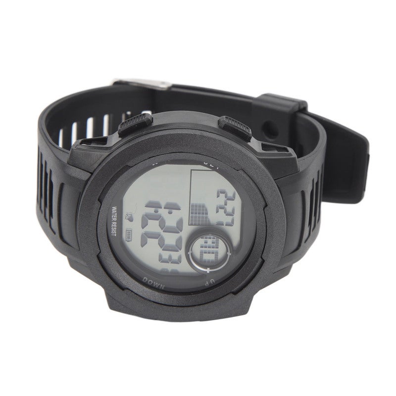 SYNOKE Men Digital Sports Watch: Grey ABS Plastic Case Rubber Strap - 50M Waterproof Shock Resistant Large Luminous Display Alarm Watch for Outdoor Indoor Sports Running Climbing Swimming Fishing Gym - Image 5