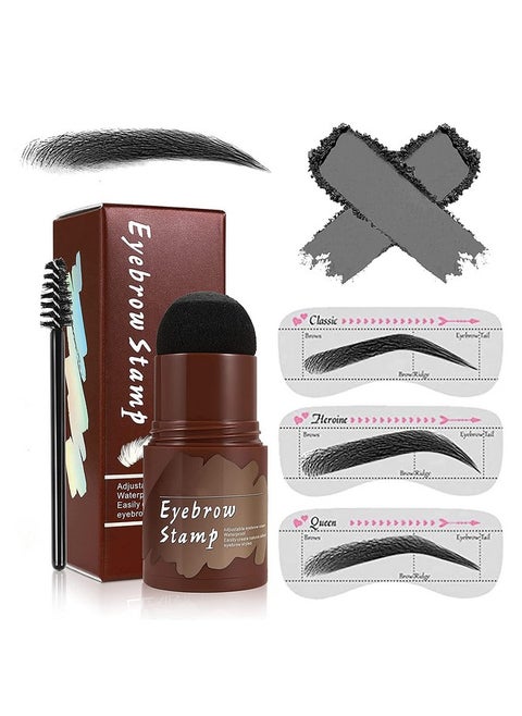 Eyebrow Stamp And Eyebrow Stencil Kit, Long Lasting Brow Stamp Kit For Perfect Eyebrow Makeup, Easy To Use, 3 Reusable Eye Brow Stencil Kit For Women Beginners (Black)
