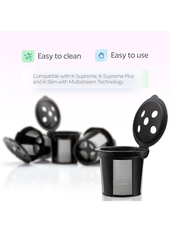 GoodCups 4 Reusable K Cups for Keurig K Supreme, K Supreme Plus, K Slim with Multistream Technology, K-Brew Chill, K-Duo Hot & Iced - 4 Black Refillable Kcups Coffee Filters for Keurig Coffee Makers - Image 3